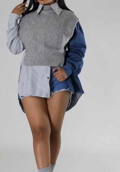 Schoolgirl sweater set Two-piece